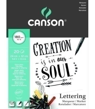 BLOC DIBUJO CANSON LETTERING A4 180g