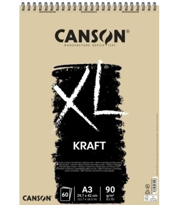BLOC DIBUJO CANSON XL KRAFT C/ESP. A3 90