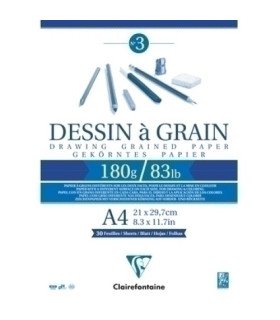 BLOC DIBUJO CLAIR. DESSIN A GRAIN A4 180