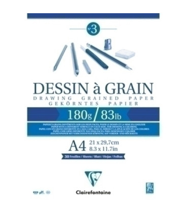 BLOC DIBUJO CLAIR. DESSIN A GRAIN A4 180