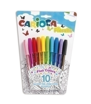 BOLIGRAFO CARIOCA FIORELLA FLUO est.10
