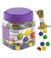 BOTE DE 100 BOLAS ENSARTABLES + CORDONES