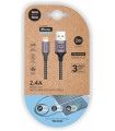 CABLE TECHONE USB-LIGHTNING GRIS 2 m.