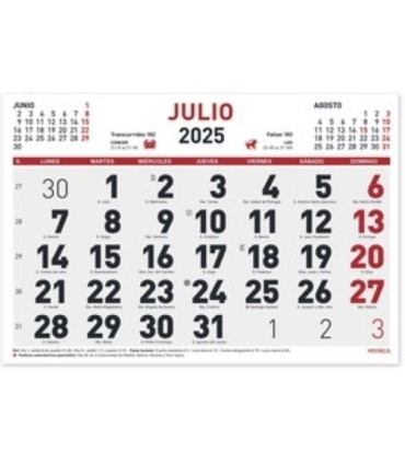 CALENDARIO MYRGA MENSUAL 30x21