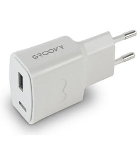 CARGADOR GROOVY PARED USB+USB-C 3,1A