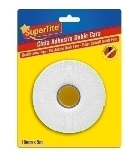 CINTA DOBLE CARA SUPERTITE 5mx18mm
