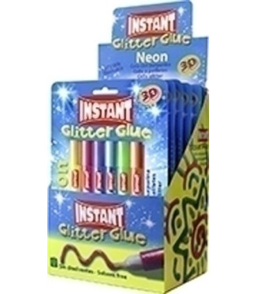 COLA GLITTER INSTANT NEON 10ml B/6