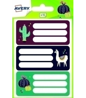 ETIQUETA ESCOLAR AVERY 76x34 LAMA B/15