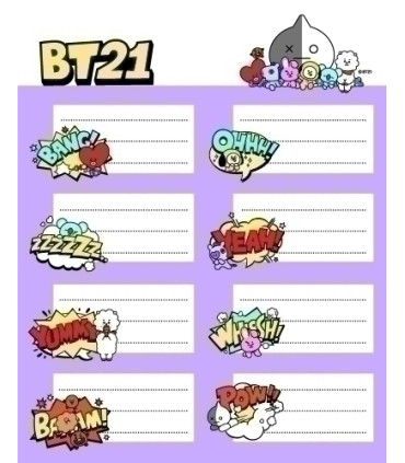 ETIQUETA ESCOLAR ERIK 15,8x20 BT21