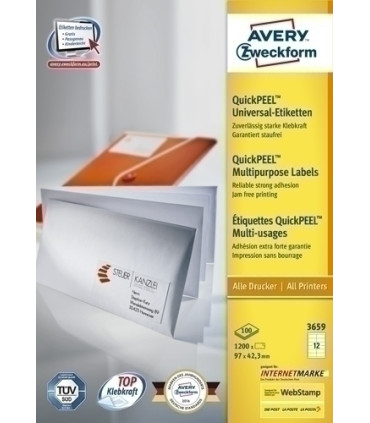 ETIQ.IMP.AVERY 3659 100h A4 97x42,3