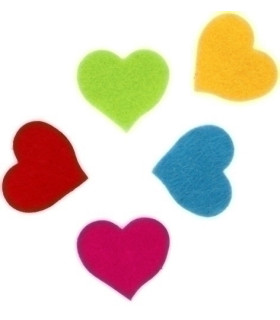FIGURAS FIELTRO ADHES.CORAZONES PACK 30