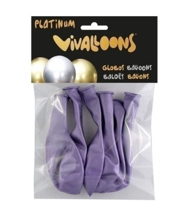 GLOBO PLATINUM LILA BOLSA DE 6