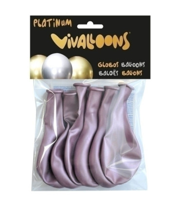 GLOBO PLATINUM ROSA BOLSA DE 6