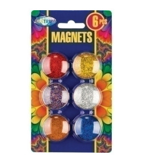 IMANES REDONDOS GLITTER 30 mm B/6