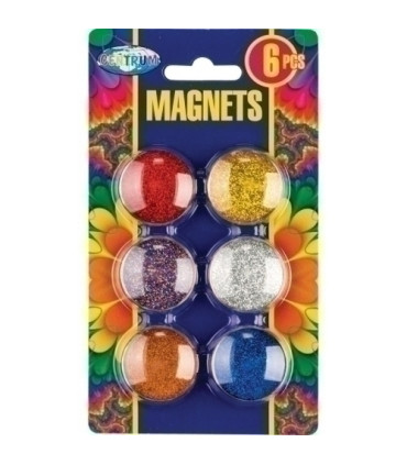 IMANES REDONDOS GLITTER 30 mm B/6