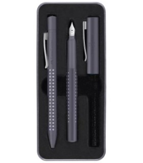 JUEGO BOL+PLUMA FABER GRIP 2010 GRIS