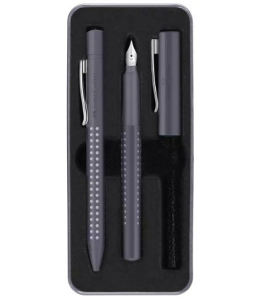 JUEGO BOL+PLUMA FABER GRIP 2010 GRIS