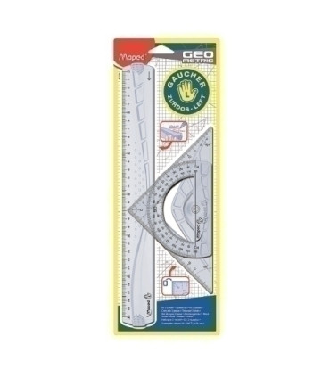 KIT 3 REGLAS GEOMETRIC MAPED PARA ZURDOS