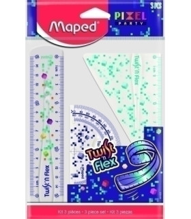 KIT 3 REGLAS MAPED PIXEL PARTY TWIST&FLE