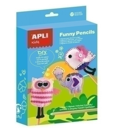 KIT APLI KIDS FUNNY PENCILS FIELTRO