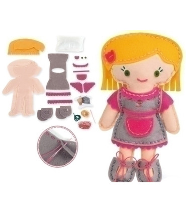 KIT MANU. COSE TU MUÑECA BIBI FUCSIA