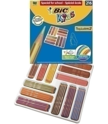 LAPICES COLOR BIC TROPICOLORS 2 C/216