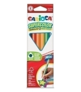 LAPICES COLOR CARIOCA SUPE.MAX.TRI. C/6