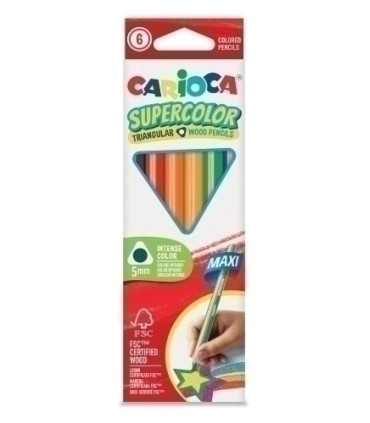 LAPICES COLOR CARIOCA SUPE.MAX.TRI. C/6