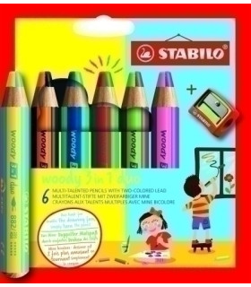 LAPICES COLOR STABILO WOODY 3 EN 1 E/6