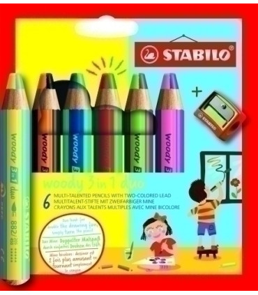 LAPICES COLOR STABILO WOODY 3 EN 1 E/6