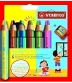 LAPICES COLOR STABILO WOODY 3 EN 1 E/6