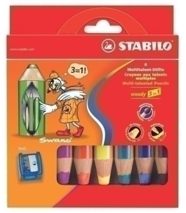 LAPICES COLOR STABILO WOODY 3 en 1 est.6