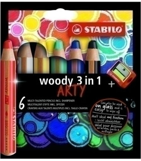 LAPICES COLOR STABILO WOODY ART.LIN E/6
