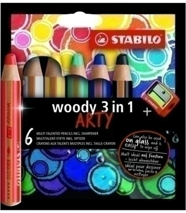 LAPICES COLOR STABILO WOODY ART.LIN E/6