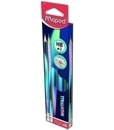 LAPICES MAPED GRAFITO NIGHTFALL C/6