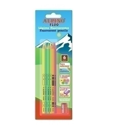 LAPIZ FLUOR ALPINO FLUO blister de 6