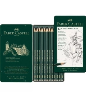LAPIZ FABER 9000 Est.METAL 12 SURTIDOS