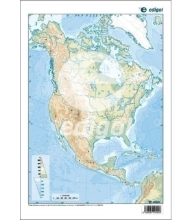 MAPA MUDO EDG.COLOR FISICO AMERICA NORTE