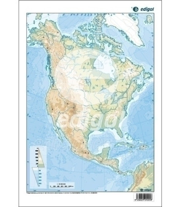 MAPA MUDO EDG.COLOR FISICO AMERICA NORTE
