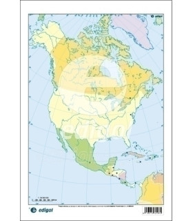 MAPA MUDO EDG.COLOR POLIT. AMERICA NORTE