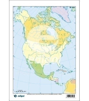 MAPA MUDO EDG.COLOR POLIT. AMERICA NORTE