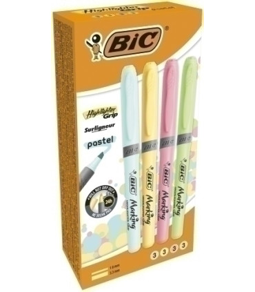 ROTUL.FLUOR BIC BRITE LINER PASTEL C/12