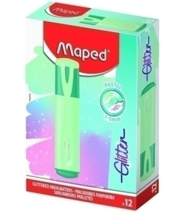 ROTUL. FLUOR MAPED GLITTER VERDE