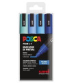 ROTUL.UNI-POSCA PC-5M  COL. AZULES B/4