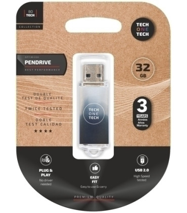 MEMORIA USB 32GB TECHONE BASIC BLACK&WHI