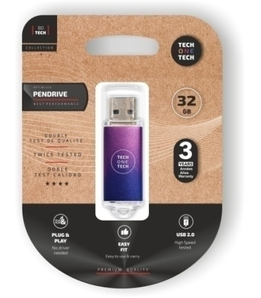 MEMORIA USB 32GB TECHONE BASIC PURPLE