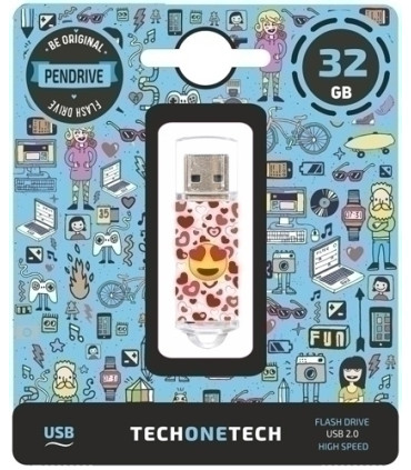 MEMORIA USB 32GB TECHONE HEART-EYES