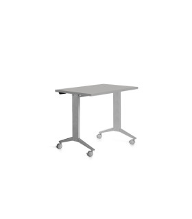 MESA ROCADA METAL 120x60 ALUMINIO/GRIS