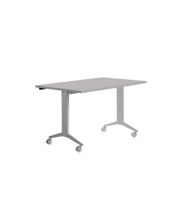 MESA ROCADA METAL 140x80 ALUMINIO/GRIS