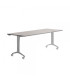 MESA ROCADA METAL 180x80 ALUMINIO/GRIS